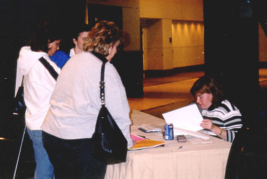 Daphne gets her volunteers signed up.