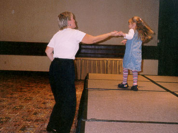Little Chloe shows off some of her dance moves.
